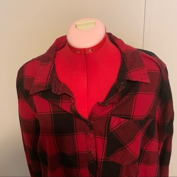 Sonoma Red and Black Checkered Flannel Shirt - Picture 3 of 5